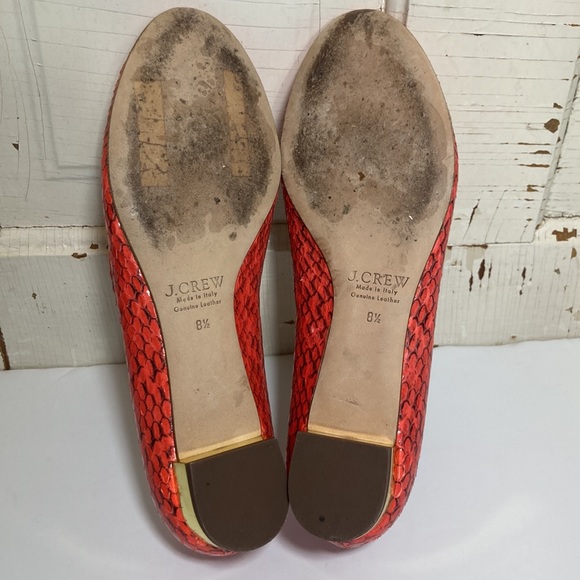 🍄 J.Crew Collection Janey Snakeskin Leather Flats - Picture 7 of 12